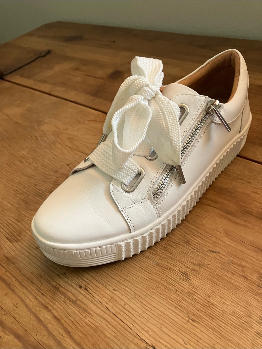 White Leather Slip-On Sneaker